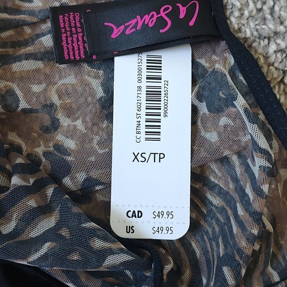 New With Tag La‎ Senza Size XS Leopard Print Layered Mesh Bodysuit - Picture 13 of 15